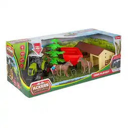 Top1Toys Boerderij set stal + tractor 7 delig licht+ geluid assorti aanbieding