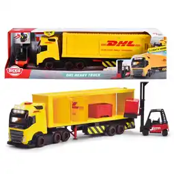 Top1Toys Dickie Toys vrachtwagen DHL met heftruck met licht aanbieding
