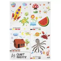 Top1Toys Hobbysheets A4 16 Stuks Vilt/Foam/Glitter aanbieding