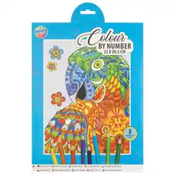 Top1Toys Kleuren op nummer 23x30,5cm 8 potloden 3 assorti aanbieding