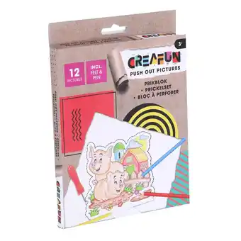 Top1Toys Creafun prikblok met prikpen en 12 sjablonen boerderij aanbieding