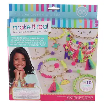 Top1Toys Make It Real neon armband met bedeltjes maken aanbieding