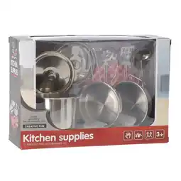 Top1Toys Keukenspeelset roestvrij staal 9 delig aanbieding