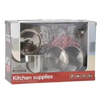 Top1Toys Keukenspeelset roestvrij staal 9 delig aanbieding