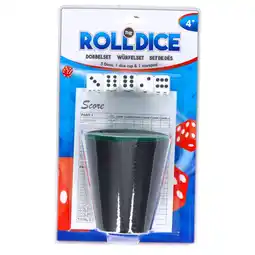 Top1Toys Dobbelset Spel Compleet met 5 Dobbelstenen Dobbelbeker en Scoreblok op Blister aanbieding