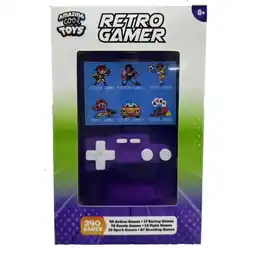 Top1Toys Amazing Cool Arcade game console met kleurenscherm 7 cm doorzichtig paars aanbieding