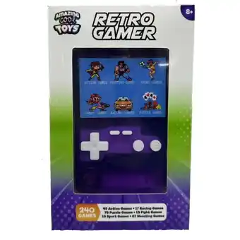Top1Toys Amazing Cool Arcade game console met kleurenscherm 7 cm doorzichtig paars aanbieding