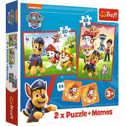 Top1Toys Puzzel Paw Patrol 30 en 48 stukjes en memory aanbieding
