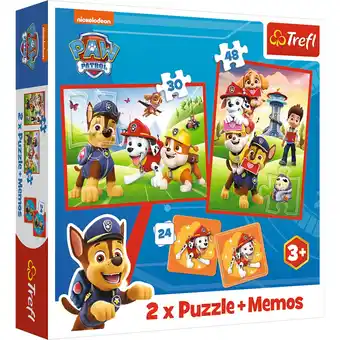Top1Toys Puzzel Paw Patrol 30 en 48 stukjes en memory aanbieding