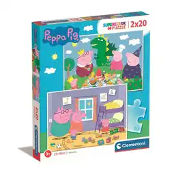Top1Toys Clementoni peppa pig puzzel 2 x 20 stukjes aanbieding