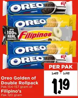Vomar Voordeelmarkt Oreo Golden of Double Rollpack of Filipino's aanbieding
