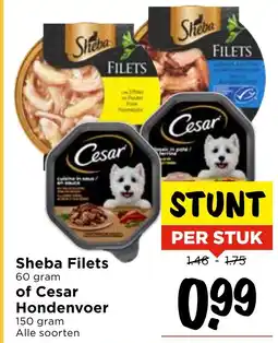 Vomar Voordeelmarkt Sheba Filets of Cesar Hondenvoer aanbieding