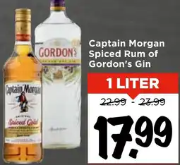 Vomar Voordeelmarkt Captain Morgan Spiced Rum of Gordon's Gin aanbieding