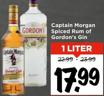 Vomar Voordeelmarkt Captain Morgan Spiced Rum of Gordon's Gin aanbieding