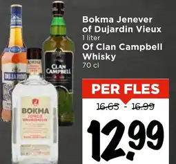 Vomar Voordeelmarkt Bokma Jenever of Dujardin Vieux Of Clan Campbell Whisky aanbieding