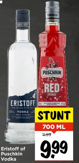 Vomar Voordeelmarkt Eristoff of Puschkin Vodka aanbieding
