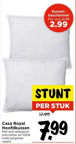 Vomar Voordeelmarkt Casa Royal Hoofdkussen aanbieding