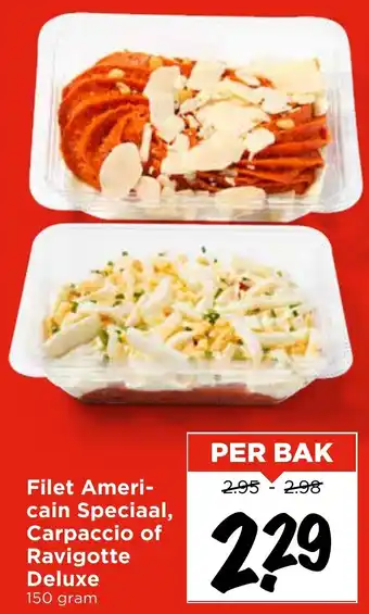 Vomar Voordeelmarkt Filet Americain Speciaal, Carpaccio of Ravigotte Deluxe aanbieding
