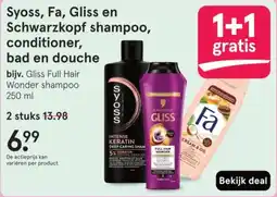 Etos Syoss, Fa, Gliss en Schwarzkopf shampoo, conditioner, bad en douche aanbieding