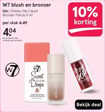 Etos W7 blush en bronzer aanbieding