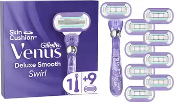 Coolblue Gillette Venus Extra Smooth Swirl + 9 Navulmesjes aanbieding