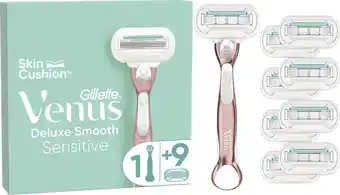 Coolblue Gillette Venus Deluxe Smooth Sensitive + 9 Navulmesjes aanbieding