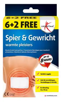 De Online Drogist Lucovitaal Spier & Gewricht Warmte Pleisters 13 x 19 cm aanbieding