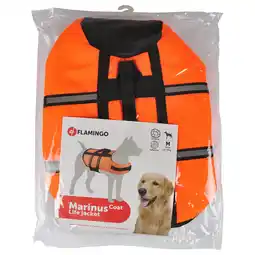 Zooplus Flamingo zwemvest, oranje maat M: ca. 35cm ruglengte hond aanbieding