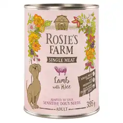Zooplus 6x 395g Rosie's Farm Single Meat Adult Lam & Rijst nat hondenvoer aanbieding
