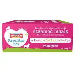 Zooplus Smølke Gestoomde Maaltijden 12 x 395 g - Lievelingsmix (3 soorten) aanbieding