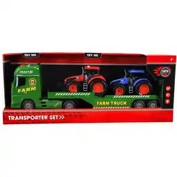 Top1Toys Rapid Wheels Autotransporter met 2 tractoren met licht en geluid en frictie aanbieding