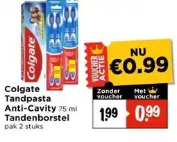 Vomar Voordeelmarkt Colgate Tandpasta Anti-Cavity of Tandenborstel aanbieding