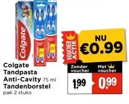 Vomar Voordeelmarkt Colgate Tandpasta Anti-Cavity of Tandenborstel aanbieding