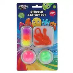 Top1Toys Amazing Cool plakhandje plakbal 2 stuks en 3 raamlopers sticky klein assorti aanbieding