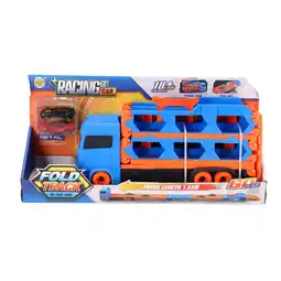 Top1Toys Pop-up auto transporter met 2 metal auto's aanbieding
