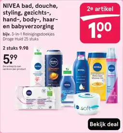 Etos Nivea bad, douche, styling, gezichts, hand, body, haar en babyverzorging aanbieding