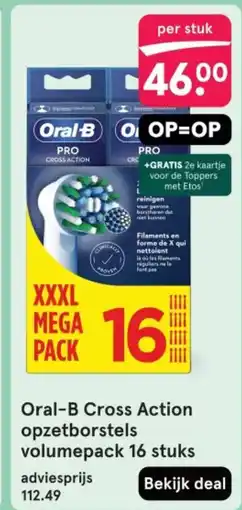 Etos Oral-B Cross Action opzetborstels volumepack aanbieding