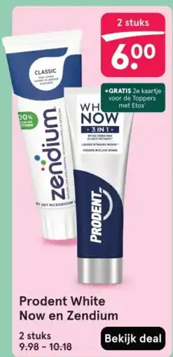 Etos Prodent White Now en Zendium aanbieding