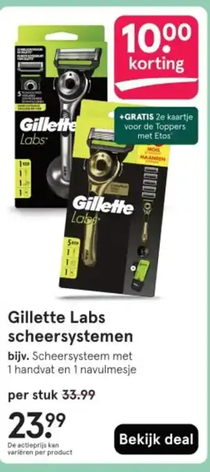 Etos Gillette Labs scheersystemen aanbieding