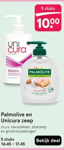 Etos Palmolive en Unicura zeep aanbieding