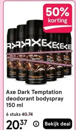 Etos Axe Dark Temptation deodorant bodyspray aanbieding