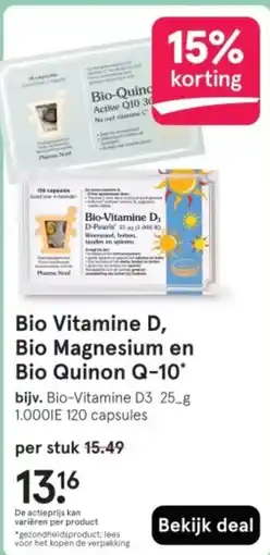 Etos Bio Vitamine D, Bio Magnesium en Bio Quinon Q-10 aanbieding