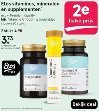 Etos Etos vitamines, mineralen en supplementen aanbieding