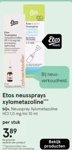 Etos Etos neussprays xylometazoline aanbieding