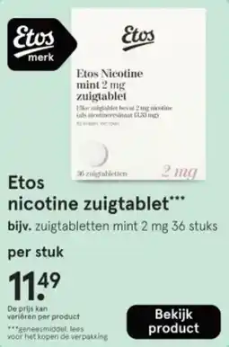 Etos Etos nicotine zuigtablet aanbieding