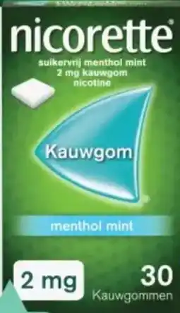 Etos Nicorette suikervrij menthol mint kauwgom aanbieding