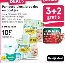 Etos Pampers luiers, broekjes en doekjes aanbieding