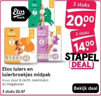 Etos Etos luiers en luierbroekjes midpak aanbieding
