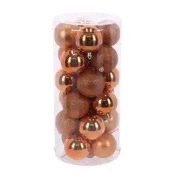 Van Cranenbroek Kerstbal 6cm mix 24st red copper aanbieding