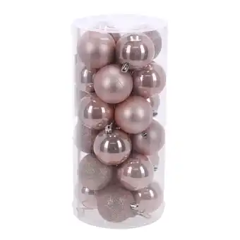 Van Cranenbroek Kerstbal 6cm mix 24st poederroze aanbieding